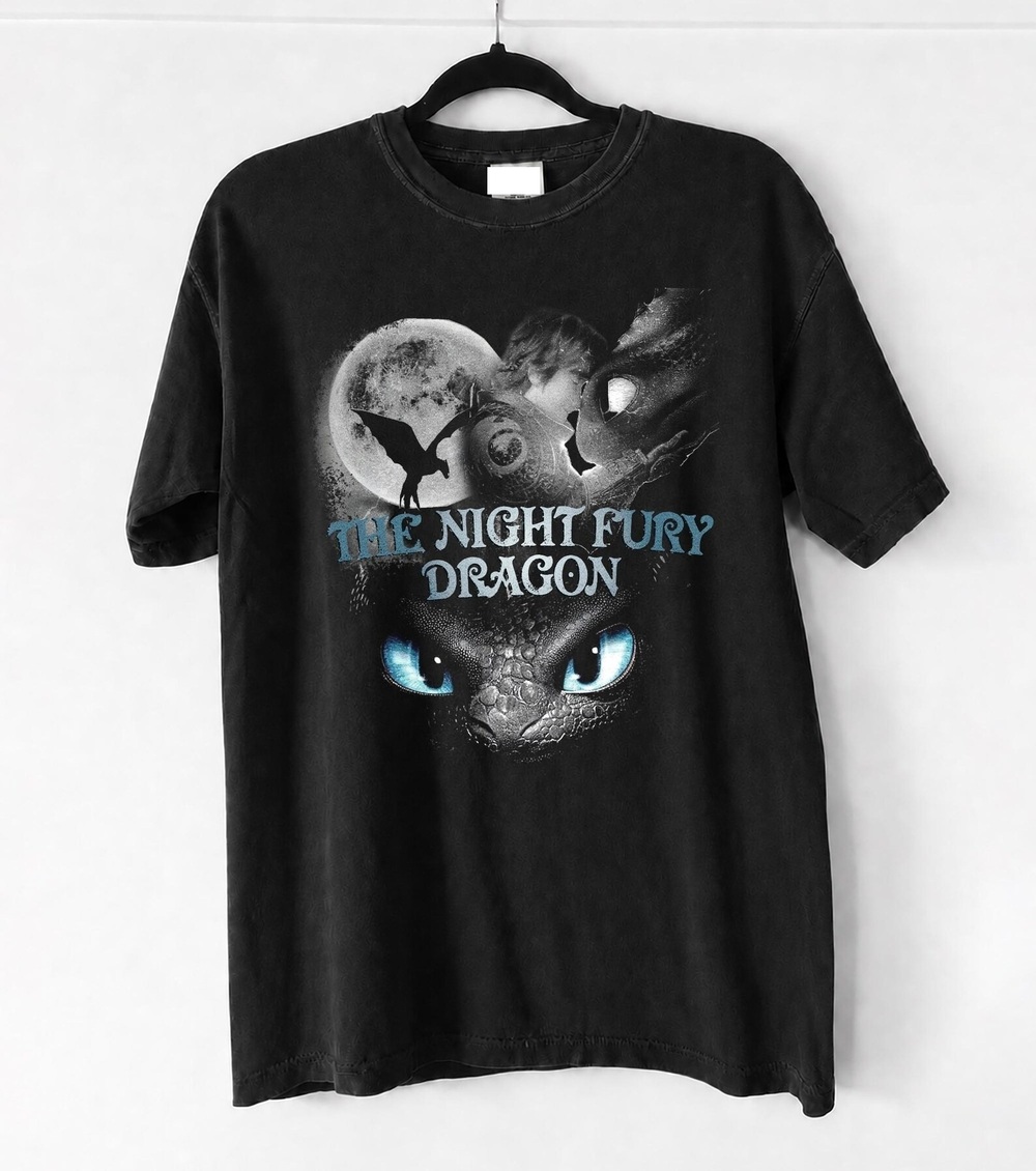 Night Fury Dragon Shirt, Retro How To Train Your Dragon Graphic Tee